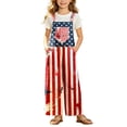 thumbnail image 1 of CAIXIA 4Th Of July Outfits For Girls Red White And Blue American Flag Overalls Usa Patriotic Plus Size Vintage Bibs Romper, 1 of 5