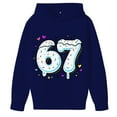 thumbnail image 1 of CAIXIA 67 Hoodie Kids Xs 6 7 Meme Funny Sweatshirt Tops Long Sleeve Going Out Tops Pullover for Teens Fashion Hooded,Navy, 1 of 5