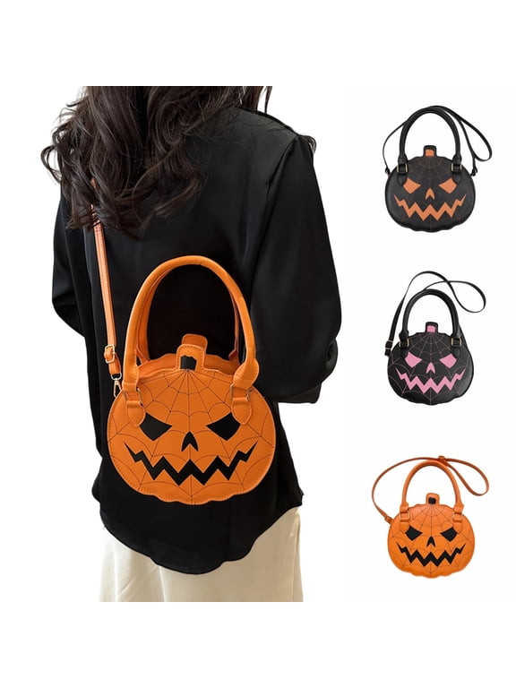 Anti Theft Crossbody Bag Womens Womens Halloween Pumpkin Printed Crossbody Messenger Bag, Compact Satchel Unique Handmade Shoulder Tote Purse