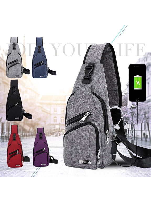 Antitheft Crossbody Bags For Women Multi-Functional Colorful USB Charging Sling Chest Bag, Business Leisure Travel One Shoulder Crossbody Purse