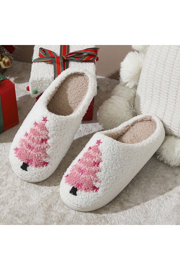 Arch Support Slippers Women Memory Foam Arch Support Wide Widths Warm Lining Non- Rubber Sole Solid Color Fuzzy Plush House Shoes for Indoor Outdoor Gifts for Men