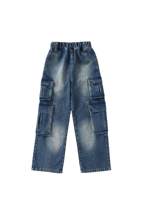 Baggy Jeans for Girls Straight Leg Hip Hop Loose Denim Pants High Elastic Waisted Cute Heart Embroidery Long Trousers Summer Preppy Jean Pants
