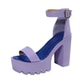 thumbnail image 1 of CAIXIA Beach Sandals For Woman Women's Summer Fashion Platform High Heel Open Toe Sandals Comfortable Casual Solid Color Shoes For Daily Wear,Purple, 1 of 9