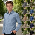 thumbnail image 1 of CAIXIA Boys Dress Shirts Long Sleeve Button Down Shirts Stretch Formal School Uniform Shirt, 1 of 5