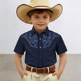 thumbnail image 1 of CAIXIA Boys Western Shirt Embroidered Pearl Snap Button Down Cowboy Short/Long Sleeve Shirts, 1 of 4