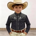thumbnail image 1 of CAIXIA Boys Western Shirt Embroidered Pearl Snap Button Down Cowboy Short/Long Sleeve Shirts, 1 of 4
