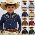 thumbnail image 1 of CAIXIA Boys's Western Cowboy Shirt Embroidered Long Sleeve Casual Snap Button Down Shirt, 1 of 5