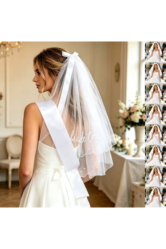 Bride to Be Sash Veil Bachelorette Party Accessories, Bridal Shower Decorations, Engagement Gifts for Bride
