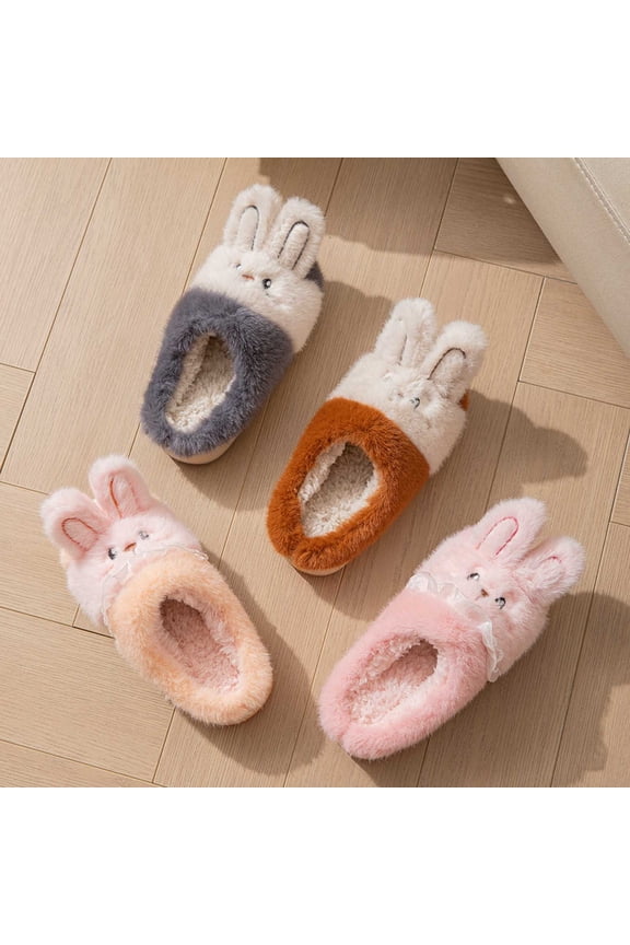 Bunny Toddler Slippers Size 7 Memory Foam Lined Cute Embroidery Non- Soles House Bedroom Slippers Warm Cozy Indoor Outdoor Slippers Girl Gifts