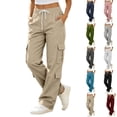 thumbnail image 1 of CAIXIA Cargo Pants for Women Wide Leg High Waist Y2K Parachute Pants with Pockets Fall 2026 Plus Size Hiking Track Outfits, 1 of 6