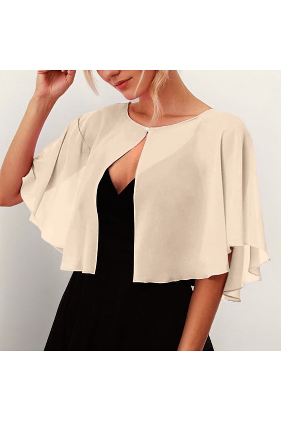 Chiffon Shawl Wrap for Women Elegant Short Capelet Shrug Black Evening Cape Scarves for Wedding Bolero Cover Up Bridesmaid Formal Dress Party Accessory