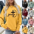 thumbnail image 1 of CAIXIA Christian Oversized Sweatshirts for Women Oversized Casual Crewneck Fall Tunic Tops Long Sleeve Pullover Vacation Embroidered Holiday Sweaters for Women Loose Casual Fall Winter 2026, 1 of 5