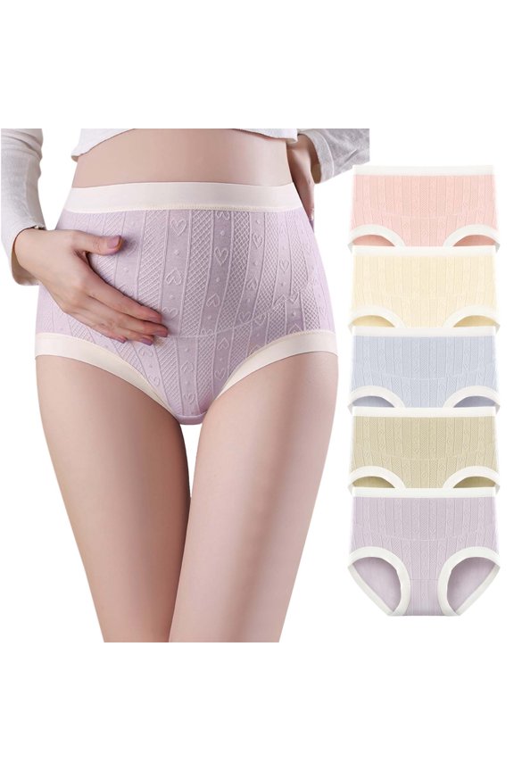 Cotton Maternity Underwear Support Underwear for Women No Show Seamless Pregnancy Compression Shapewear Over Bump