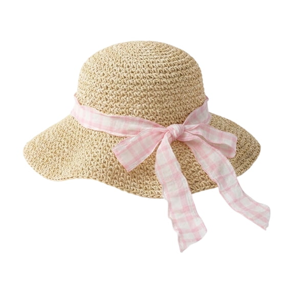CAIXIA Crochet Ruffle Straw Hat for Women, Hand Woven Breathable Summer Cap, Lightweight Fashion Beach Outdoor Sun Headwear