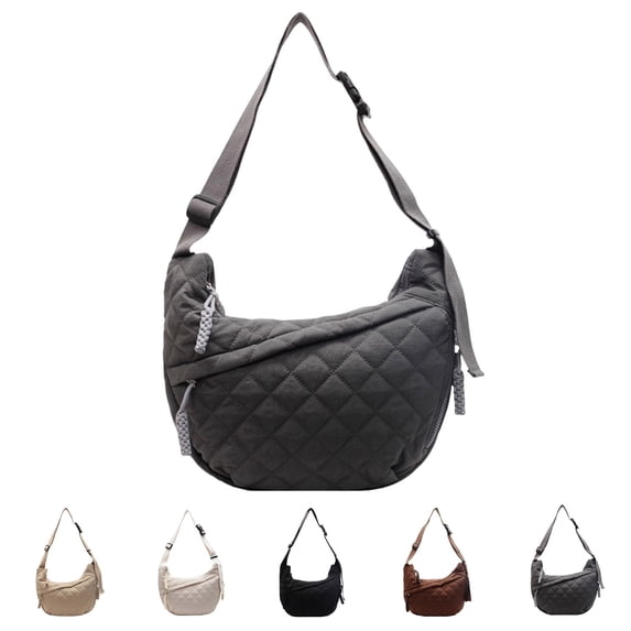 CAIXIA Crossbody Bags For Women Puffy Quilted Winter Messenger Tote Bag, Stylish Casual Crossbody Shoulder Purse With Padding For Daily Use