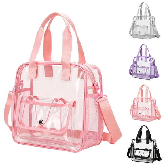 CAIXIA Crossbody Bags With Adjustable Straps Stadium Clear Pocket Shoulder Crossbody Bag, Transparent Purse For Travel Concert Sports Game Events