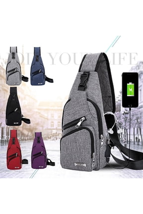 Crossbody Fanny Packs For Women Multi-Functional Colorful USB Charging Sling Chest Bag, Business Leisure Travel One Shoulder Crossbody Purse