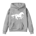 thumbnail image 1 of CAIXIA Cute Hoodies For Girls,Kids Horse Print Long Sleeve Hoodies,12-13 Years,Grey, 1 of 3