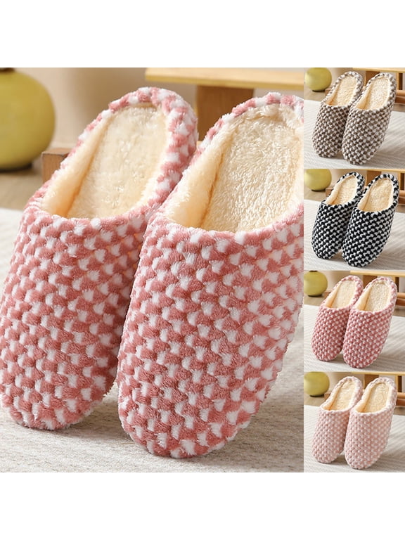 Cute Slippers for Women with Memory Foam Arch Support Wide Widths Winter Warm Lined Anti-Slip Sole Novelty Print Elastic Comfy Retro Indoor/outdoor Winter House Shoes Gifts for Women
