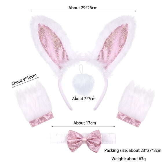 CAIXIA Easter Dresses For Girls Bunny Dress Up Outfits Set Kids Rabbit Girls Headbands Tutu Dress For Girls