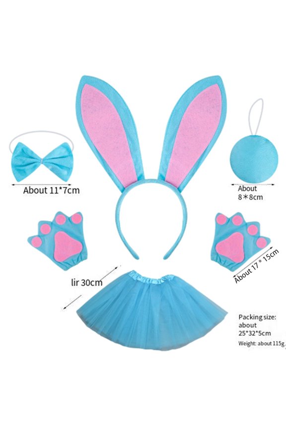 CAIXIA Easter Dresses For Girls Bunny Dress Up Outfits Set Kids Rabbit Girls Headbands Tutu Dress For Girls