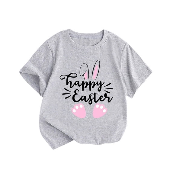 CAIXIA Easter Shirts Girls T Shirts Size 10 Easter Day Kids Shirts Girls 5-6 Comfort Round Neck Funny Short Sleeve Girl Tops Size 8 Basic Tee Baby Boy Summer Clothes 4-5 Years