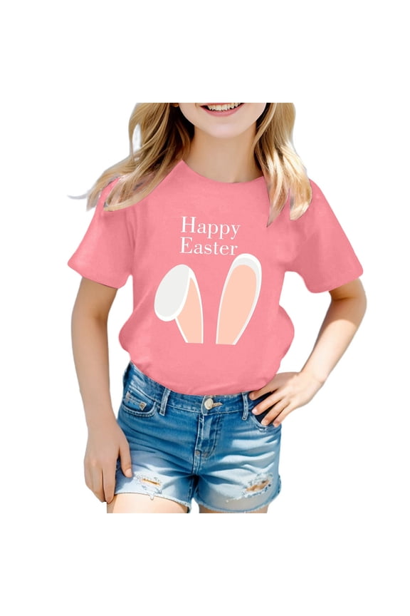 Easter Shirts Girls T Shirts Size 7-8 Easter Eggs Toddler Girl Shirts 3t Cozy Crew Neck Short Sleeve Clothes Girl Tops Size 12 Tee Little Boys Clothes 7-8 Years