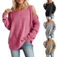 thumbnail image 1 of CAIXIA Fall Sweaters For Women Off Shoulder Long Sleeve Pullover Tops Soft Basic Clothes Elegant Shirts Daily Work Outfits Fall Winter Clothes,Grey, 1 of 6