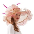 thumbnail image 1 of CAIXIA Fascinator Hat Women Flower Mesh Feathers Elegant Tea Party Church Hats Wide Brim Fascinator Hat Flower Bridal Shower Hat, 1 of 4
