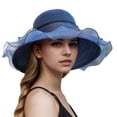 thumbnail image 1 of CAIXIA Fascinator Hat Women Flower Mesh Feathers Elegant Tea Party Church Hats Wide Brim Fascinator Hat Flower Bridal Shower Hat, 1 of 4