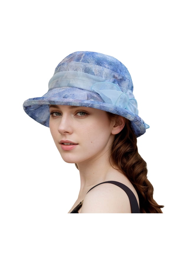 Fascinator Hat Women Flower Mesh Feathers Elegant Tea Party Church Hats Wide Brim Fascinator Hat Flower Bridal Shower Hat