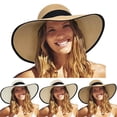 thumbnail image 1 of CAIXIA Fashion Sun Hats for Women Oversize Wide Brim Straw Beach Hat Floppy Foldable Roll-Up Summer Vacation UPF 50+, 1 of 4