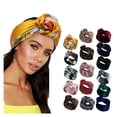 thumbnail image 1 of CAIXIA Flower Leopard Print Knotted Elastic Headband Boho Wide Stretch Hair Wrap For Girls Womens Yoga Fashion, 1 of 2
