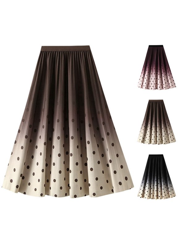 CAIXIA Flowy Skirts for Women Column Hawaiian Stretchable Fabric Women's Flowy Handkerchief Hemline Midi Skirt