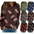 thumbnail image 1 of CAIXIA Football Women Sweatshirts Fashion Trendy Crewneck Fall Basic Tops Long Sleeve Pullover Drop Shoulder Graphic Women Sweater Spring Fall Clothes 2026, 1 of 6