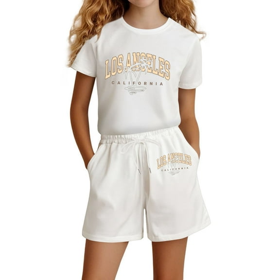 CAIXIA Girls 2 Piece Outfits Size 7/8 Stylish Two Piece Girls Outfits Casual and Party Wear Soft Comfortable Matching Sets for Everyday,11-12Years