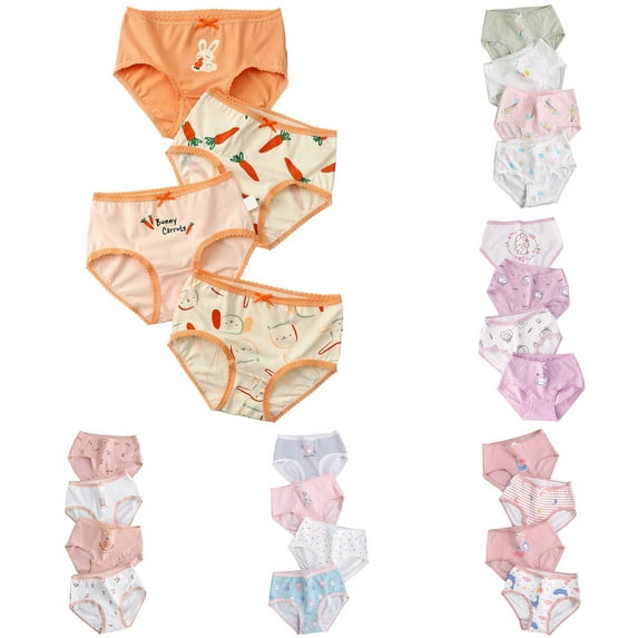 CAIXIA Girls Brief 4 Pcs Kids Soft Underwear Breathable Comfortable Girls Underwear 4 Pack Soft Stretchy Elastic Waistband For Toddler Kids Everyday Seasonal Wear 4PCS,9-10 Years