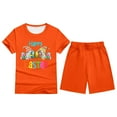 thumbnail image 1 of CAIXIA Girls Casual Summer Short Sleeve Outfit Set Easter Holiday Printed Short Sleeve T-Shirt and Shorts Pajama Set for Kids Girls and Boys,5-6 Years, 1 of 4