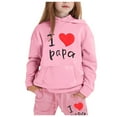 thumbnail image 1 of CAIXIA Girls Clothes Fall 10-12 Fashionable Girls Casual Outfit Set Printed Long Sleeve Hooded Top and Pants Coordinated Suit,Pink, 1 of 4