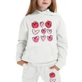 thumbnail image 1 of CAIXIA Girls Clothes Fall Outfits Stylish Kids Letter Graphic Hoodie and Jogger Outfit Set Cozy Long Sleeve Casual Wear for Children,White, 1 of 7