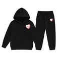 thumbnail image 1 of CAIXIA Girls Clothes Size 12 Reindeer Girls' Hoodie Two Piece Set Cozy Long Sleeve Top and Sweatpants Outfit for Kids,Black, 1 of 5