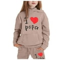 thumbnail image 1 of CAIXIA Girls Clothes Size 8 Fashionable Girls Casual Outfit Set Printed Long Sleeve Hooded Top and Pants Coordinated Suit,Khaki, 1 of 4