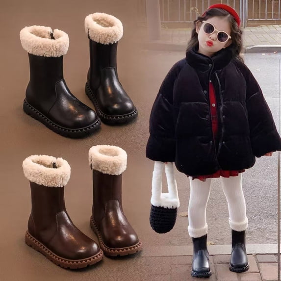 CAIXIA Girls Knee High Boots Lace Up Combat Boots Side Zipper Fashion Comfortable Pu Leather Combat Boots Punk Goth Shoes School Shoes for Girls Little Kid/big Kid Shoes