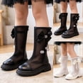 thumbnail image 1 of CAIXIA Girls Knee High Boots Riding Shoes Side Zipper Fashion Round Toe Comfortable Pu Leather Combat Boots Punk Goth Shoes School Shoes Waterproof Fall Winter Boot, 1 of 8