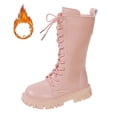 thumbnail image 1 of CAIXIA Girls Lace Up Riding Boots Mid Calf with Side Zipper Fashion Round Toe Pu Leather Combat Boots Punk Goth Shoes Back To School Waterproof Fall Winter Boot, 1 of 7