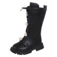 thumbnail image 1 of CAIXIA Girls Lace Up Riding Boots Mid Calf Combat Boots Pu Leather Side Zipper Punk Goth Boot Fall Boots, 1 of 6