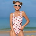thumbnail image 1 of CAIXIA Girls One Piece Swimsuit Adjustable Strap 3t Bathing Suit Girl Cute Pattern Print Crossback Modest Ruched Girls Swimsuits Size 10-12 Quick-Dry Swimwear for Teen Girls,7-, 1 of 8