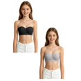 thumbnail image 1 of CAIXIA Girls Strapless Bra for Teens Bandeau Bras with Clear Straps Wireless Girl Training Bra, 1 of 8