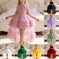 thumbnail image 1 of CAIXIA Girls Summer Dress RedGirls Tiered Neck Gown Dress With Train For Pageant Recital Performance And,Green,2-3Years, 1 of 5