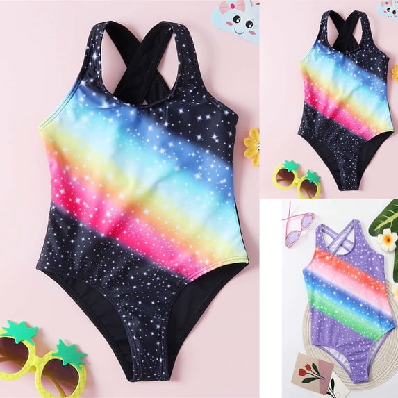 CAIXIA Girls Swimsiut One Piece Adjustable Straps Girls Bathing Suit ...